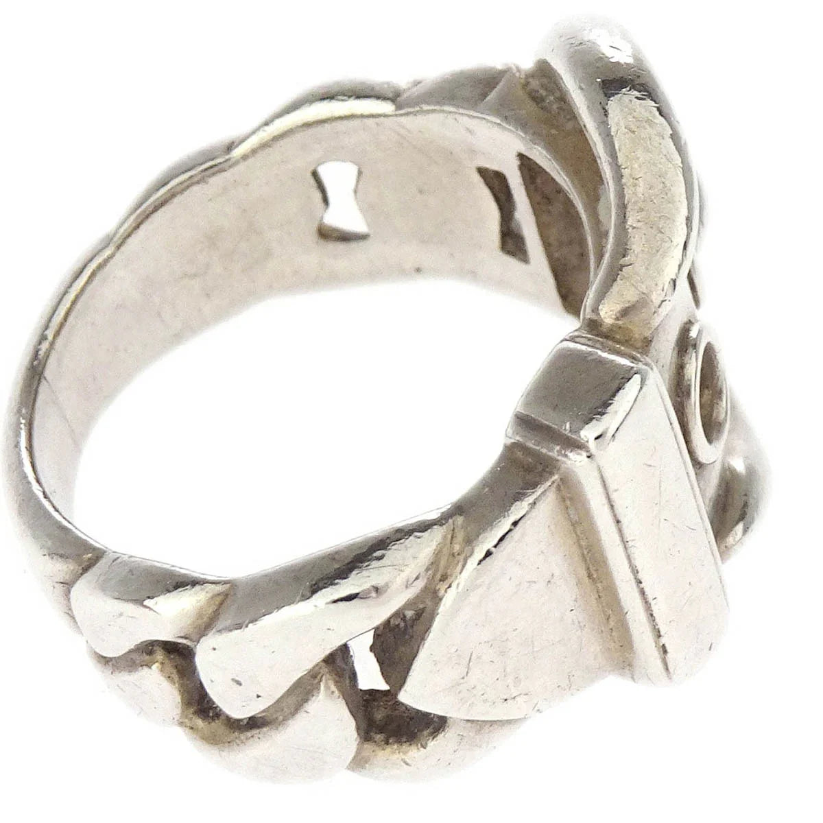 Hermes Boucle Sellier Ring Silver #48