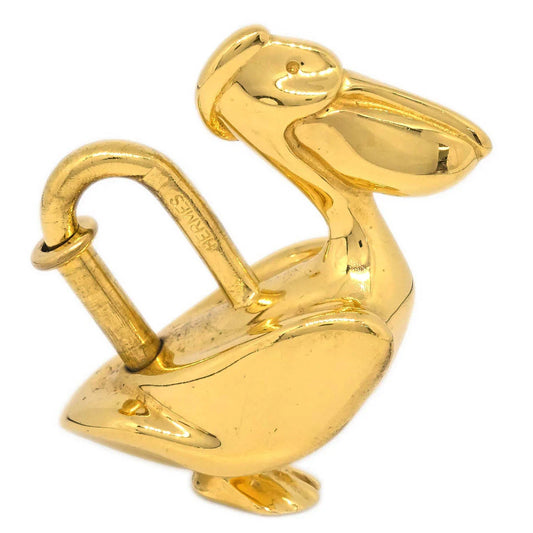 Hermes Pelican Motif 1992 Limited Cadena Padlock Gold Bag Charm