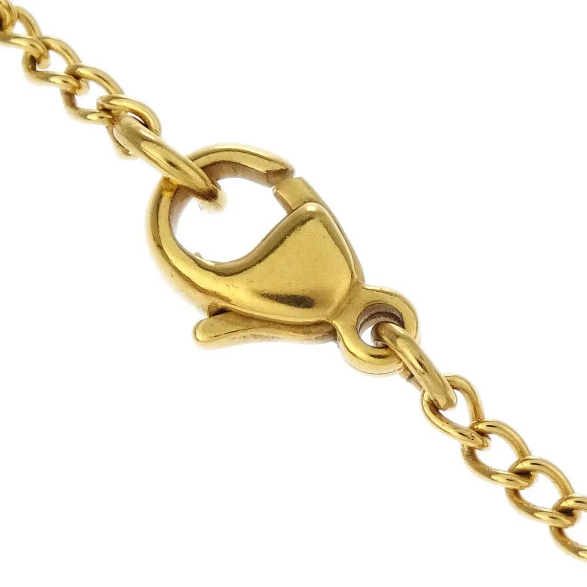 Chanel CC Chain Necklace Pendant Gold Black 02A
