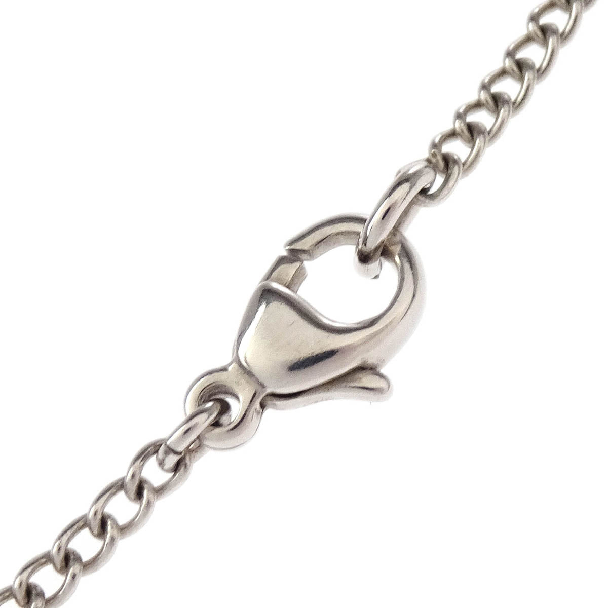Chanel CC Chain Necklace Pendant Rhinestone Silver 04A
