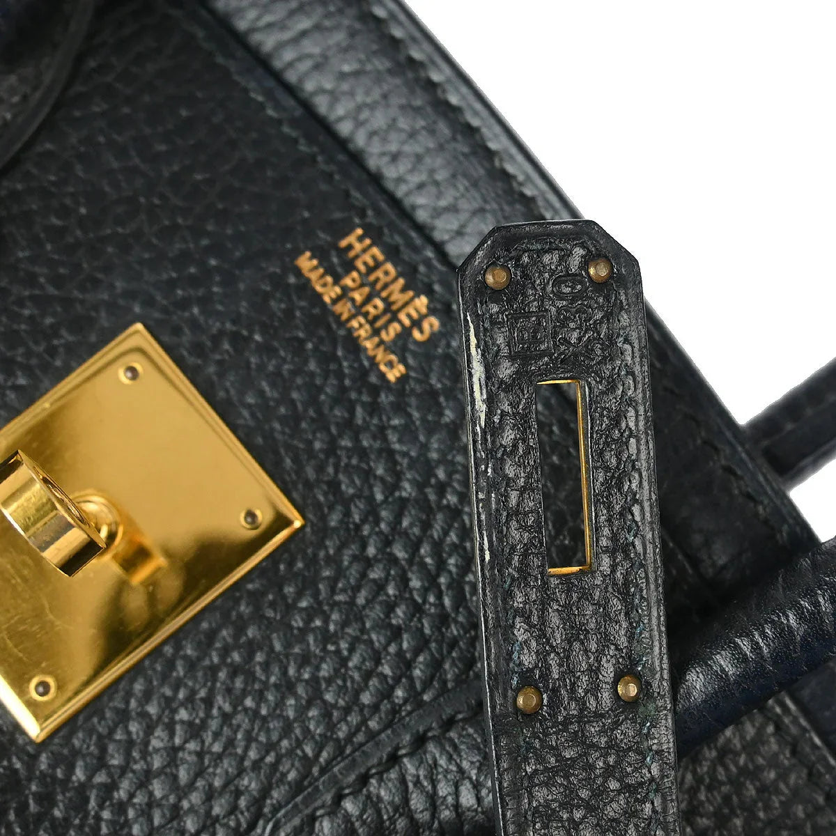 Hermes 1998 Black Ardennes Birkin 30 Handbag