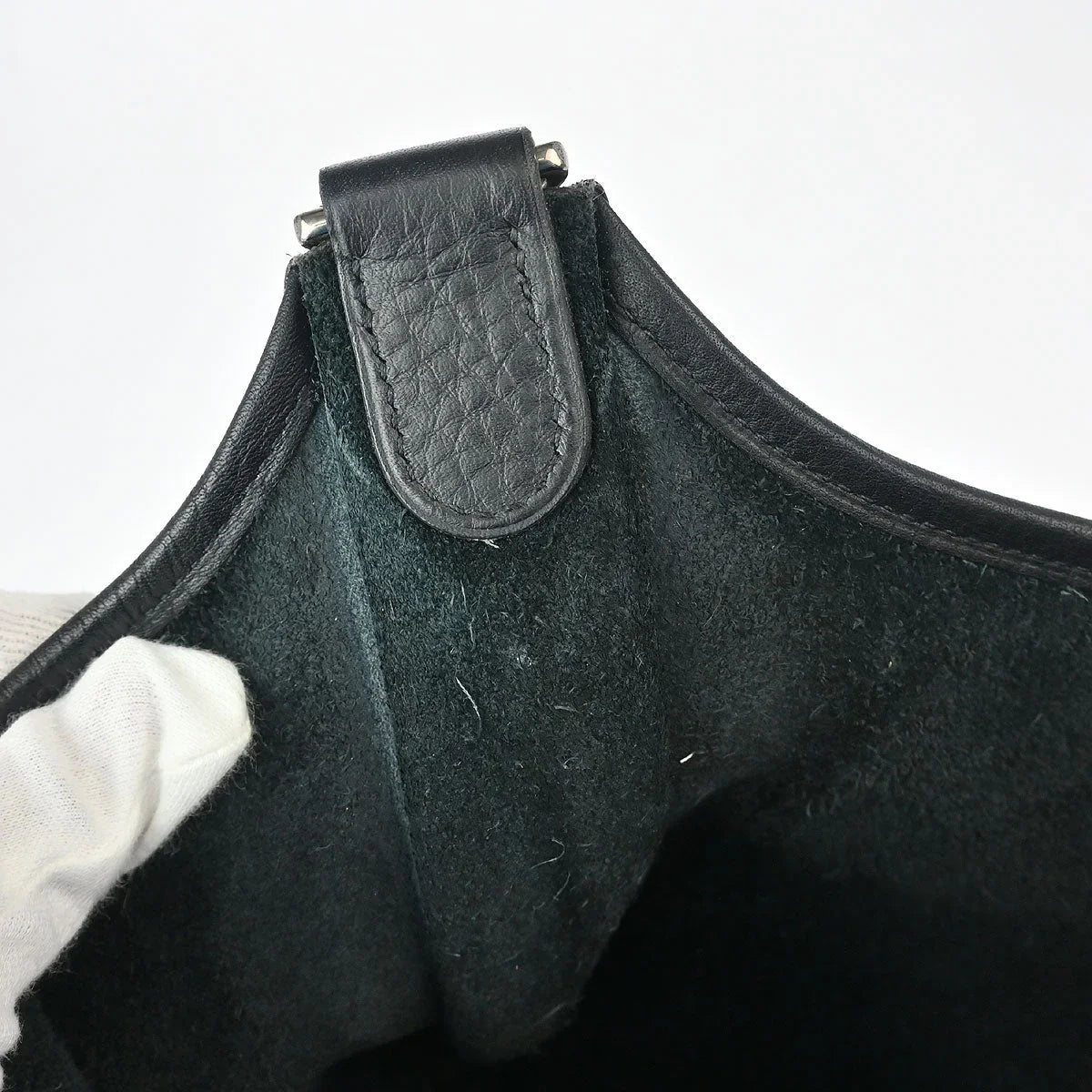 Hermes 2006 Black Taurillon Clemence Evelyne 2 PM Shoulder Bag