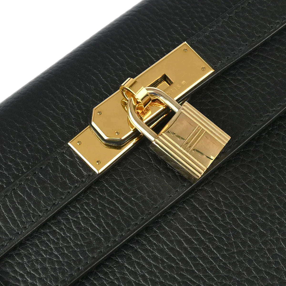 Hermes 1998 Black Ardennes Kelly 32 Sellier Handbag
