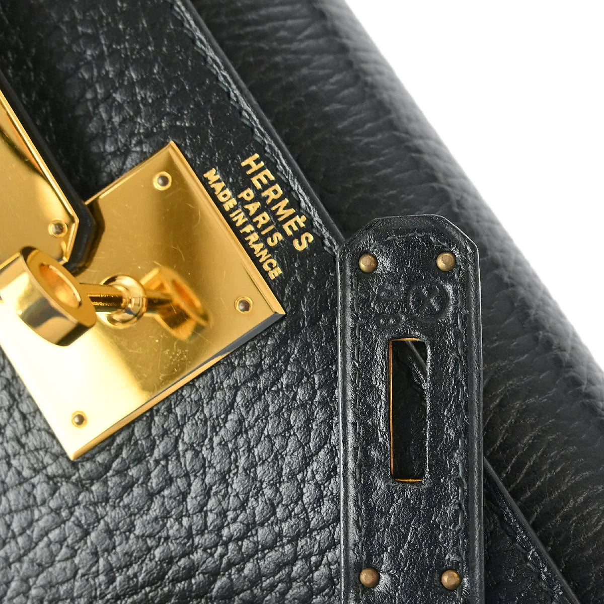 Hermes 1994 Black Ardennes Kelly 28 Sellier 2way Shoulder Handbag