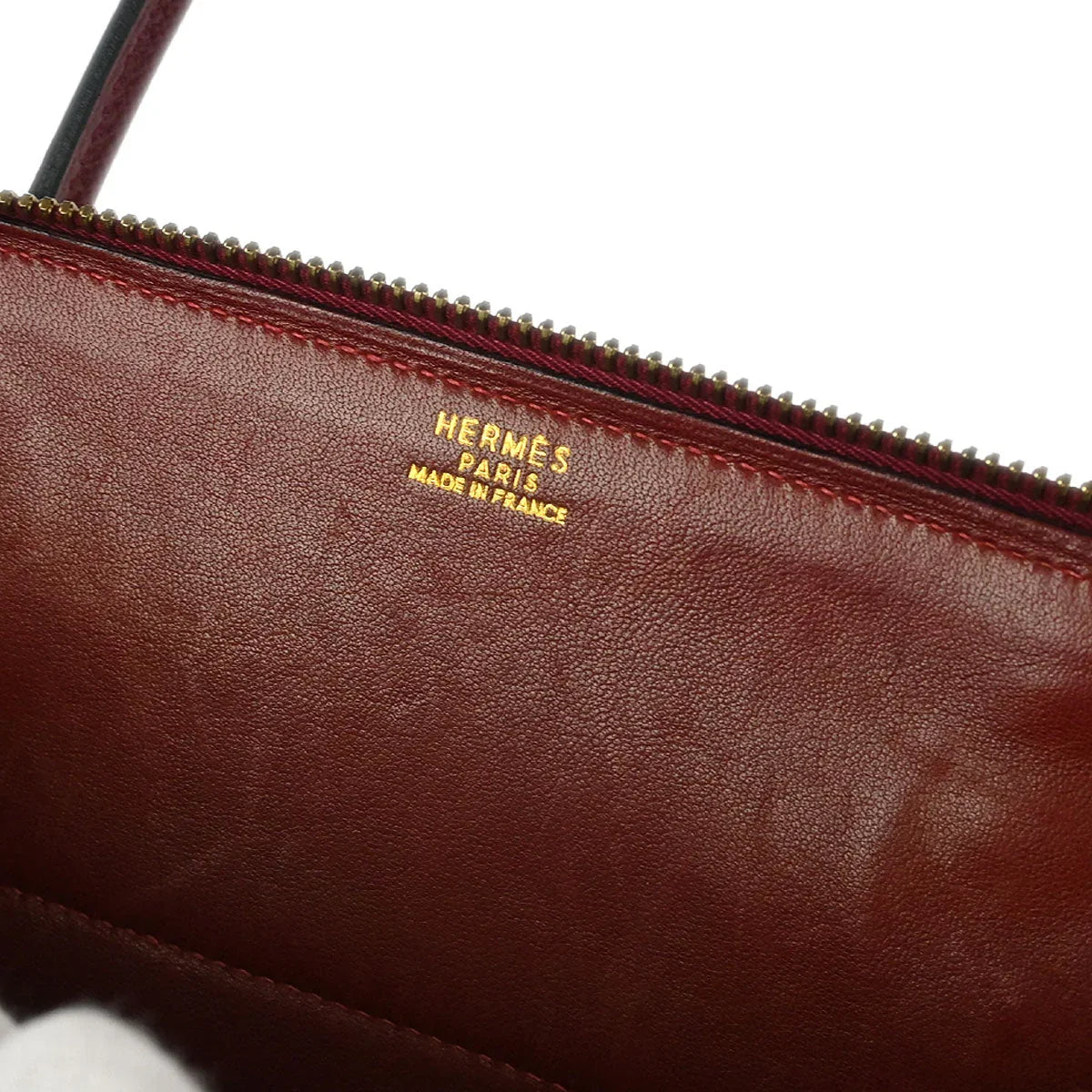 Hermes 1996 Rouge H Courchevel Bolide 27 2way Shoulder Handbag