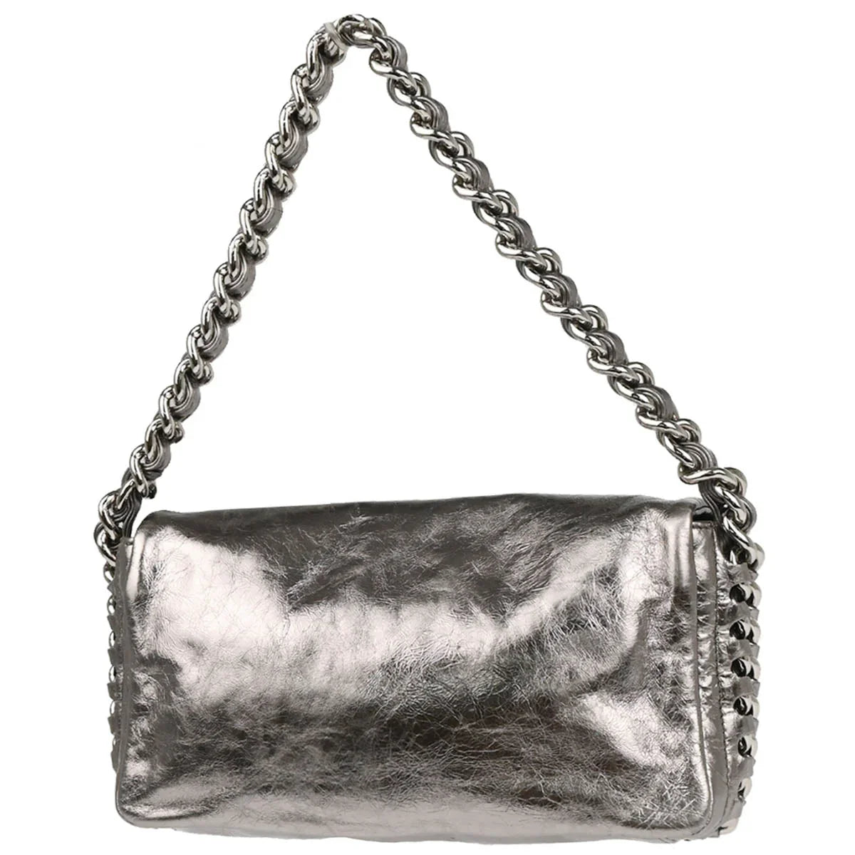 Chanel 2008-2009 Metallic Silver Calfskin Luxury Handbag