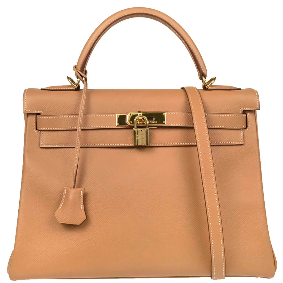 Hermes 2000 Natural Courchevel Kelly 32 Retourne 2way Shoulder Handbag