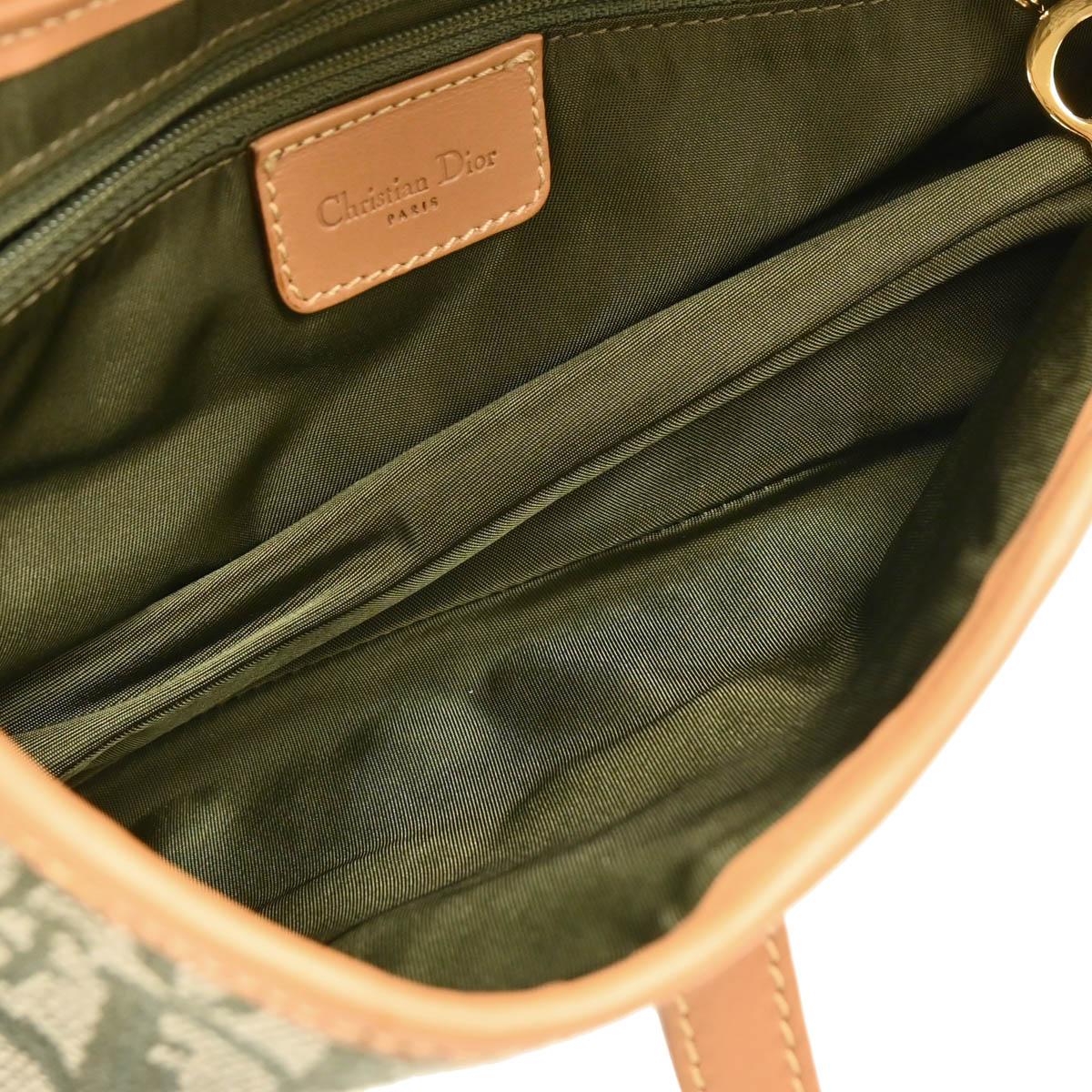 Christian Dior Green Trotter Saddle Handbag