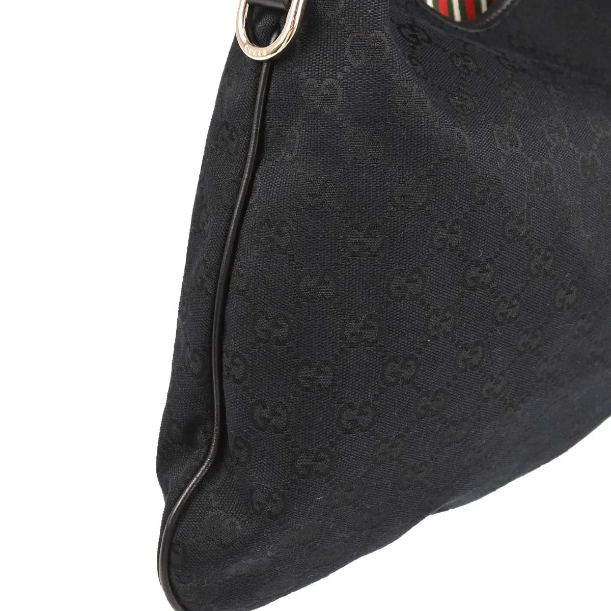 Gucci Black Canvas GG Interlocking Hobo Handbag