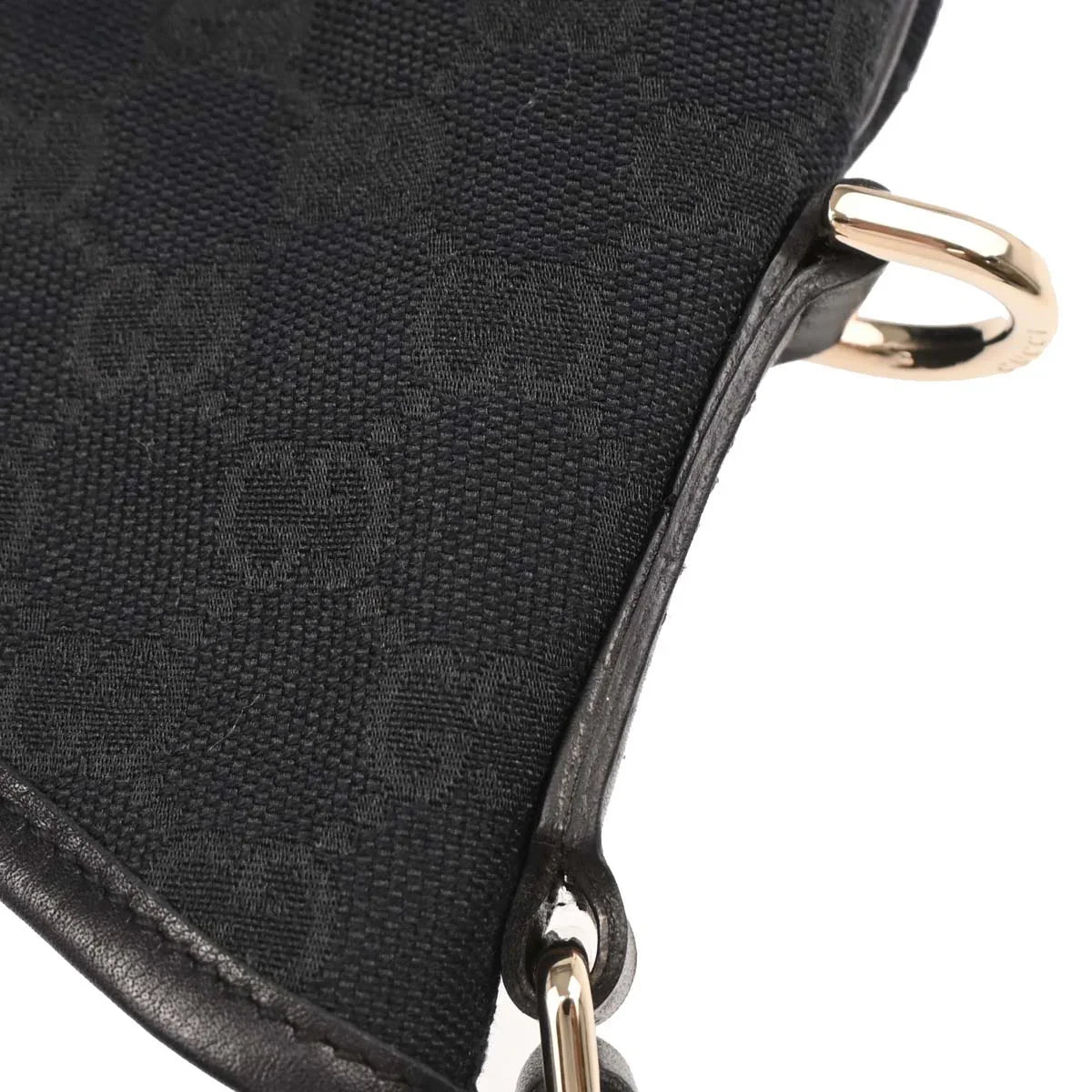 Gucci Black Canvas GG Interlocking Hobo Handbag