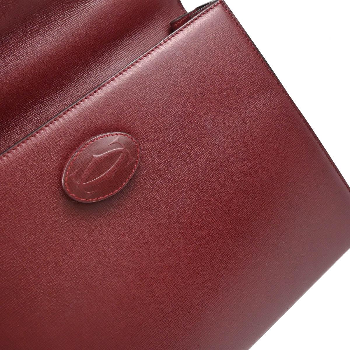 Cartier Bordeaux Leather Must de Cartier Handbag