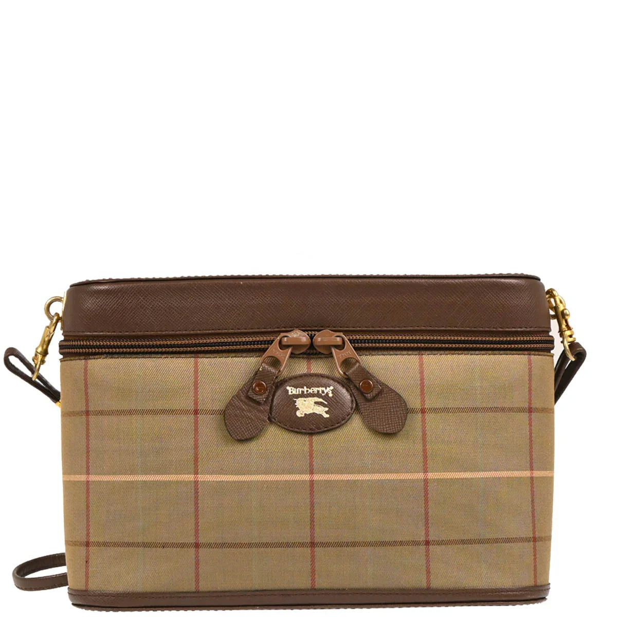 Burberrys Beige Canvas Burberry Check Shoulder Bag