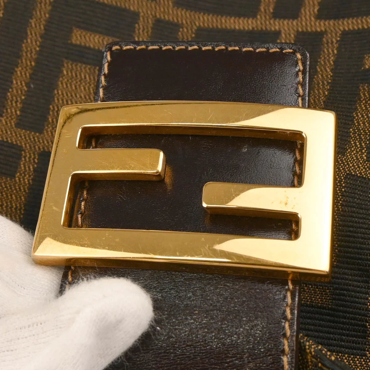 Fendi 1990s Brown Canvas Zucca Handbag