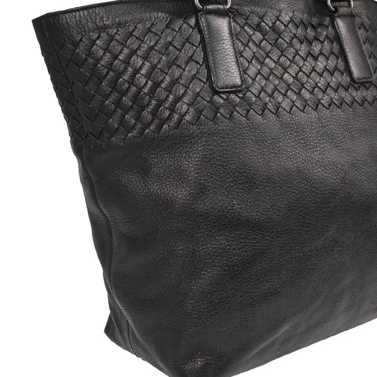 Bottega Veneta Black Intrecciato Tote Handbag
