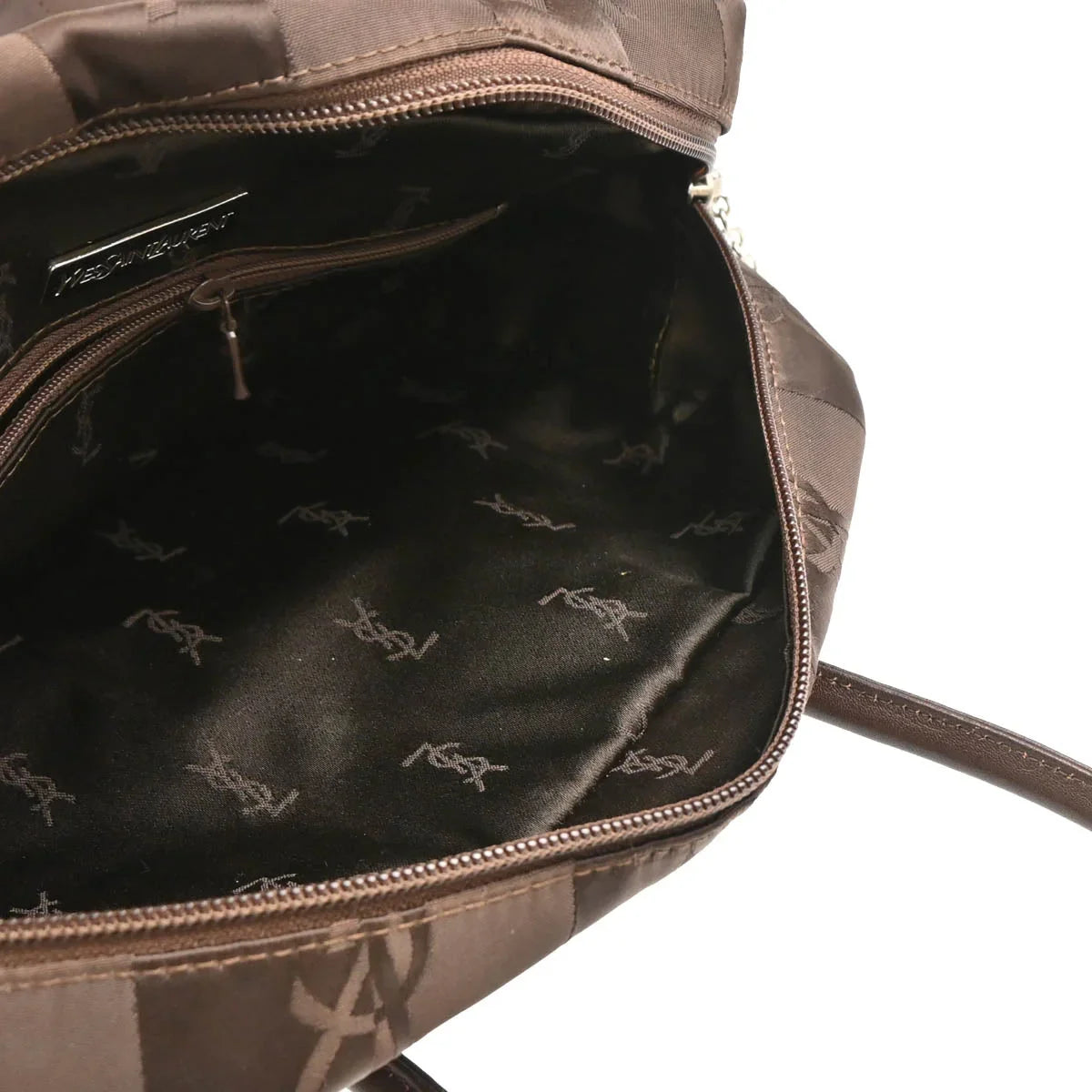 Yves Saint Laurent Brown Nylon Handbag