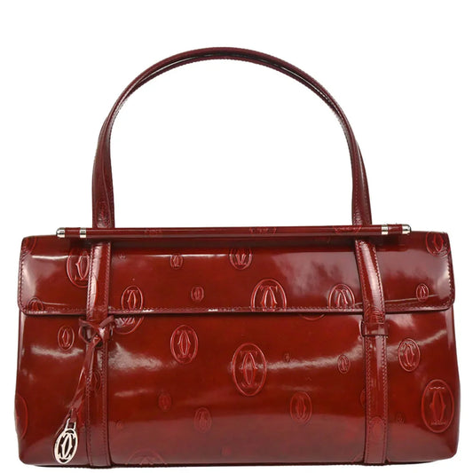 Cartier Bordeaux Patent Leather Happy Birthday Handbag