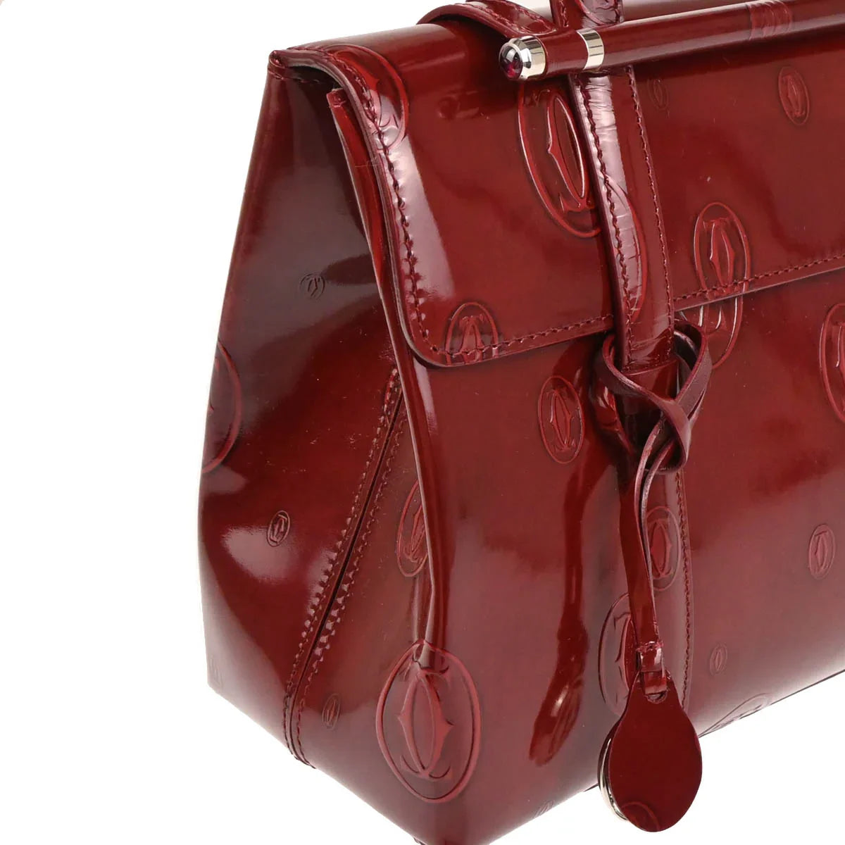 Cartier Bordeaux Patent Leather Happy Birthday Handbag