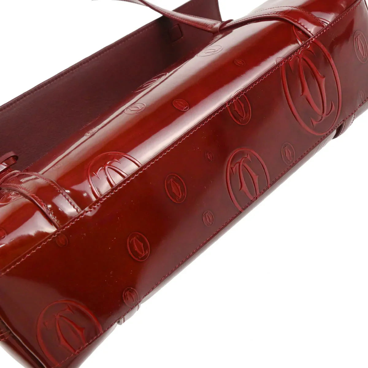 Cartier Bordeaux Patent Leather Happy Birthday Handbag