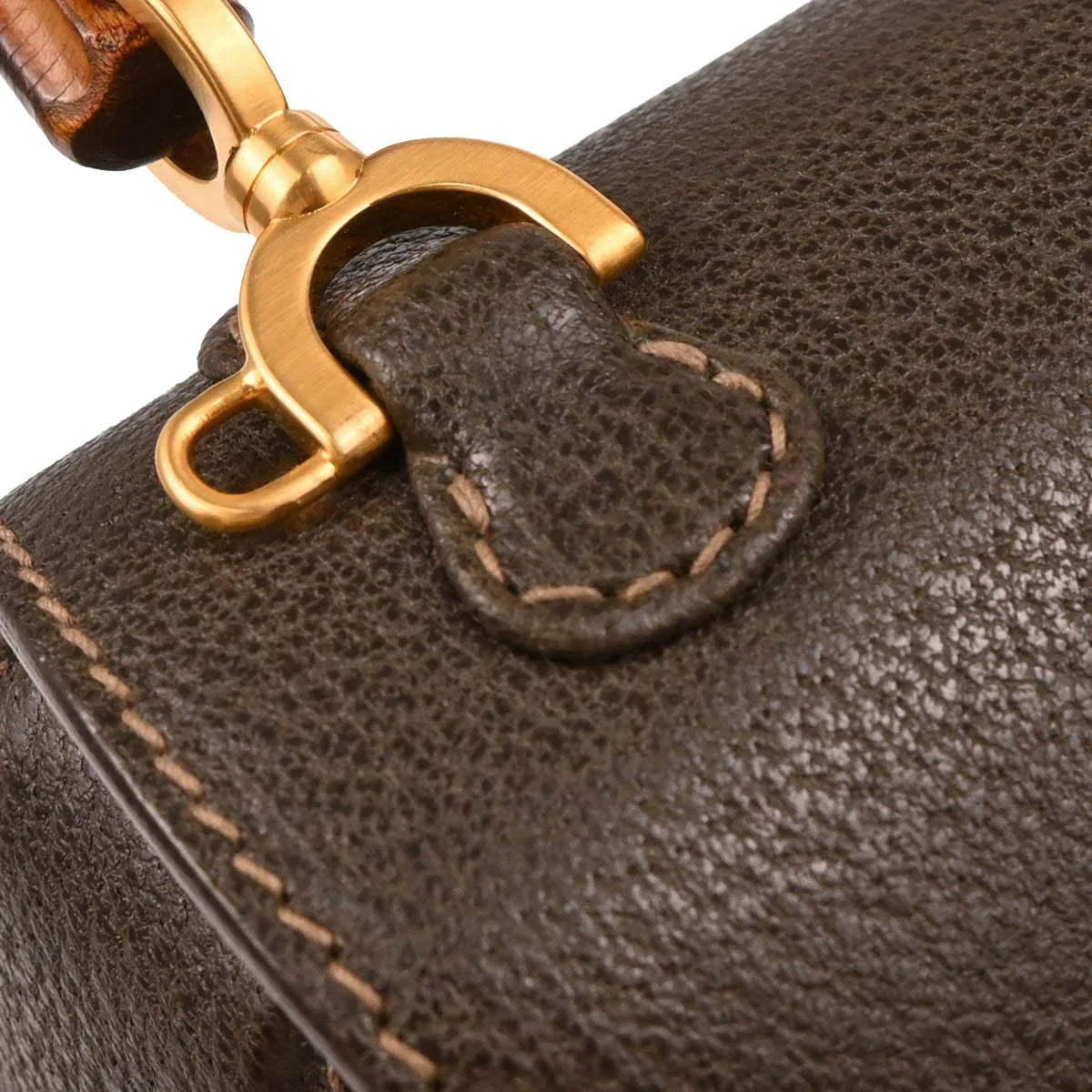 Gucci 1970-1990s Pigskin Bamboo Handbag