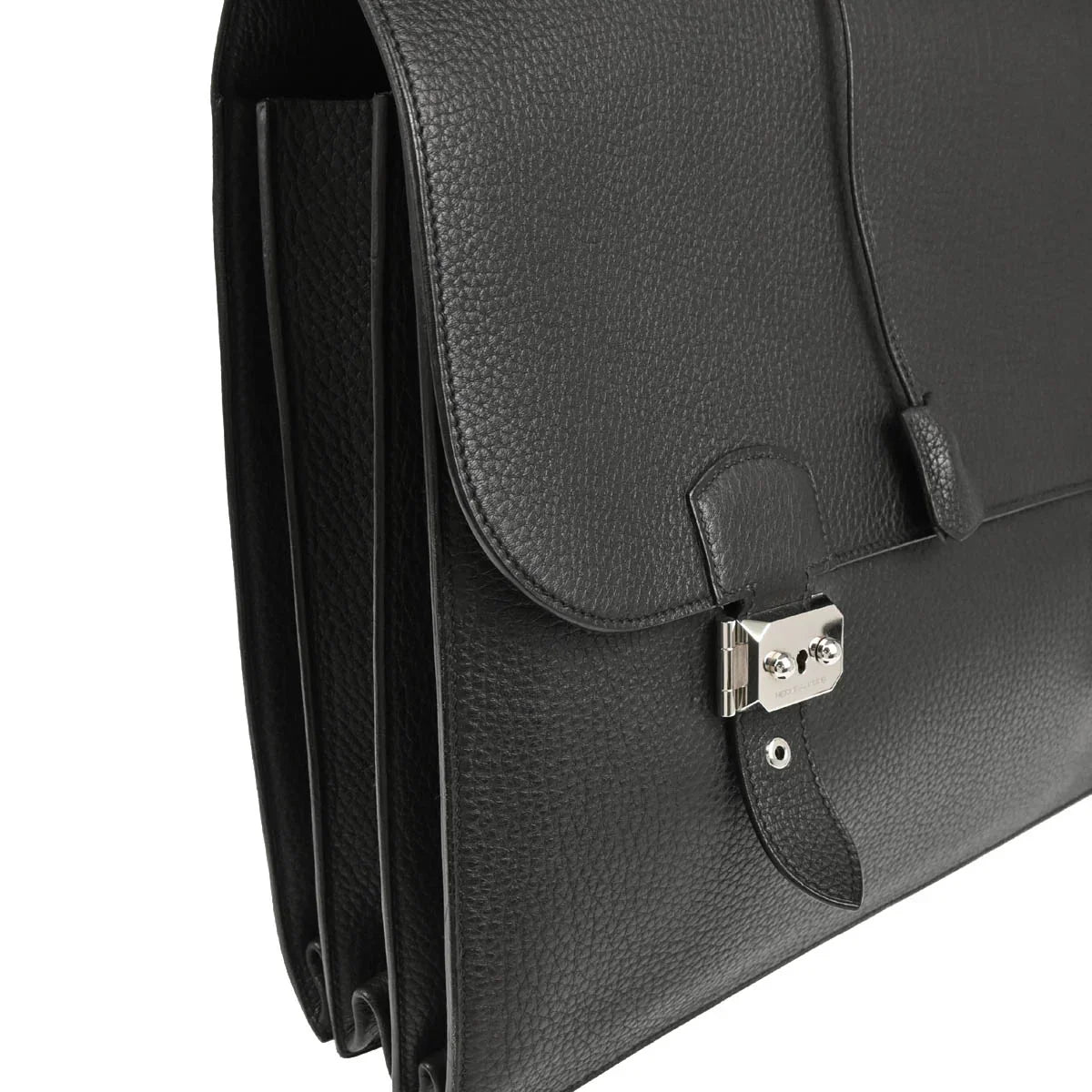Hermes 2005 Black Fjord Sac a Depeches 41 Business Handbag