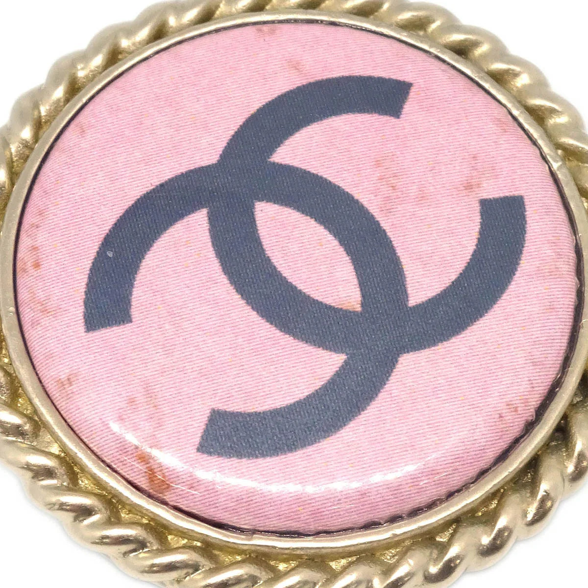 Chanel Medallion Brooch Pin Pink Gold 08P