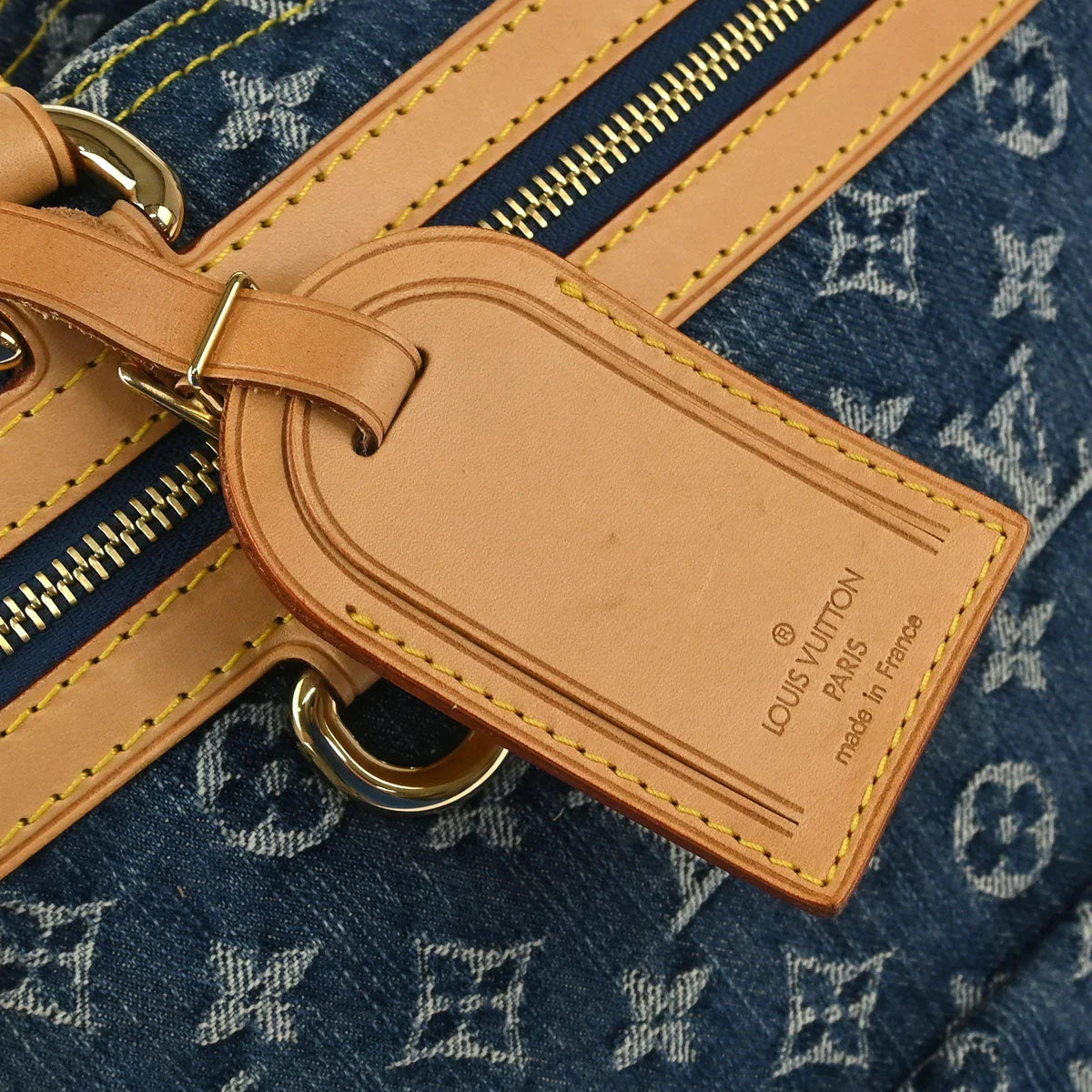 Louis Vuitton 2005 Monogram Denim Flat Shopper Tote Handbag M95018