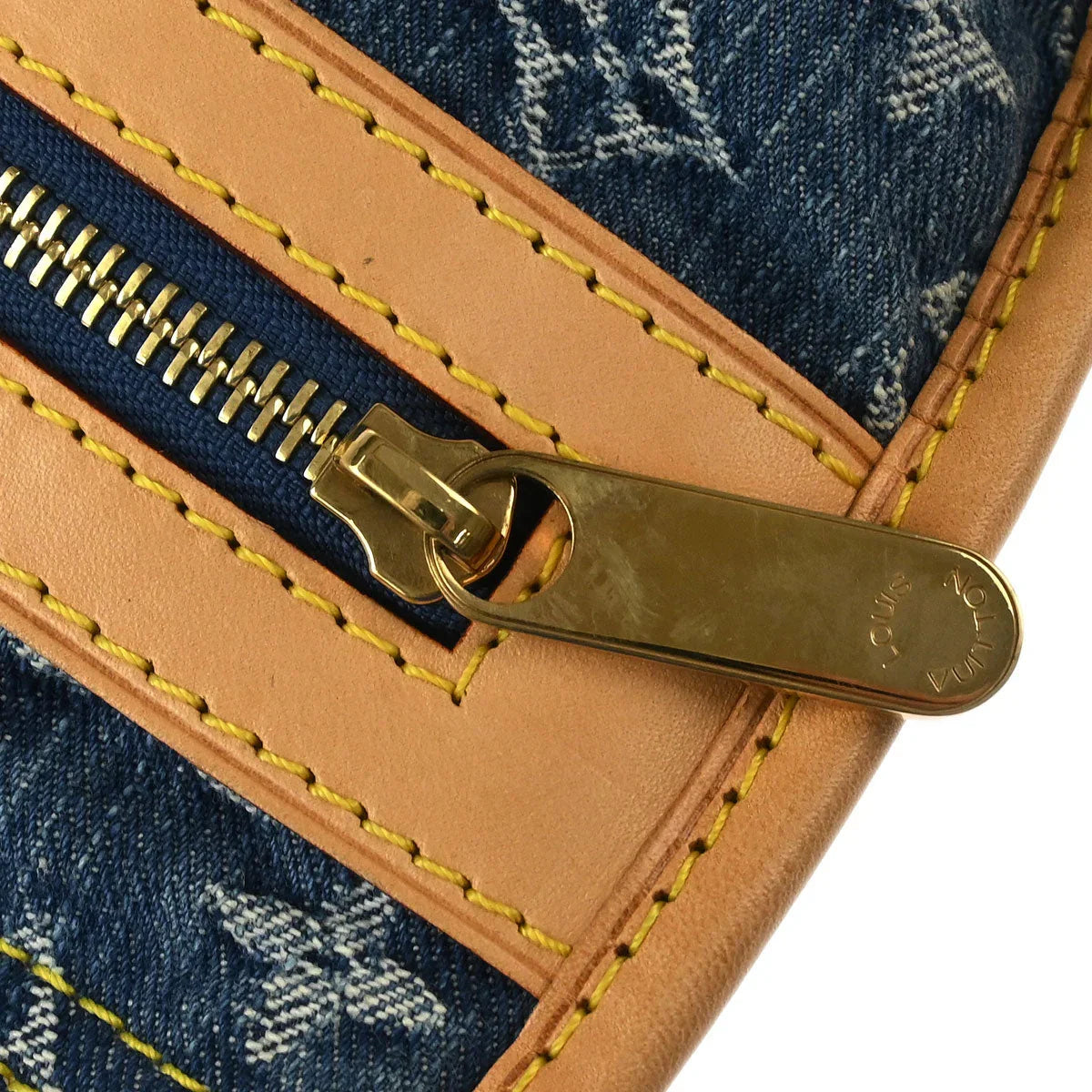 Louis Vuitton 2005 Monogram Denim Flat Shopper Tote Handbag M95018