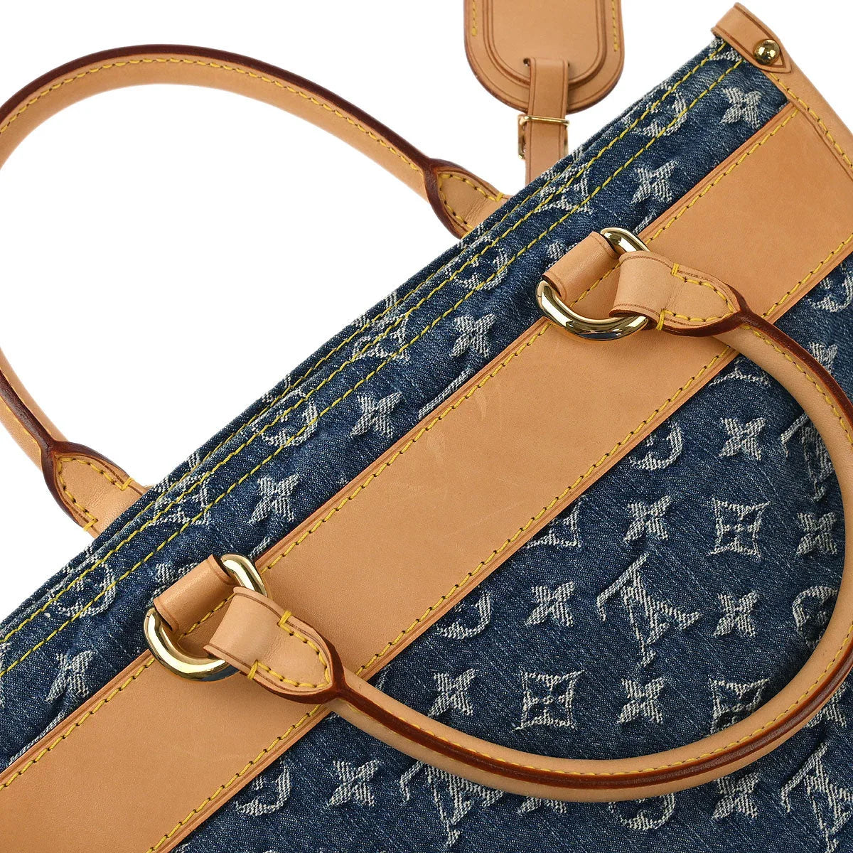 Louis Vuitton 2005 Monogram Denim Flat Shopper Tote Handbag M95018