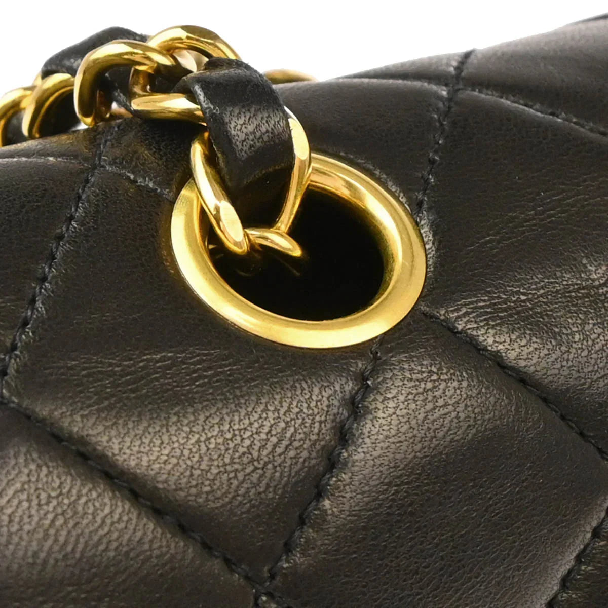 Chanel 1994-1996 Black Lambskin Medium Classic Double Flap Shoulder Bag