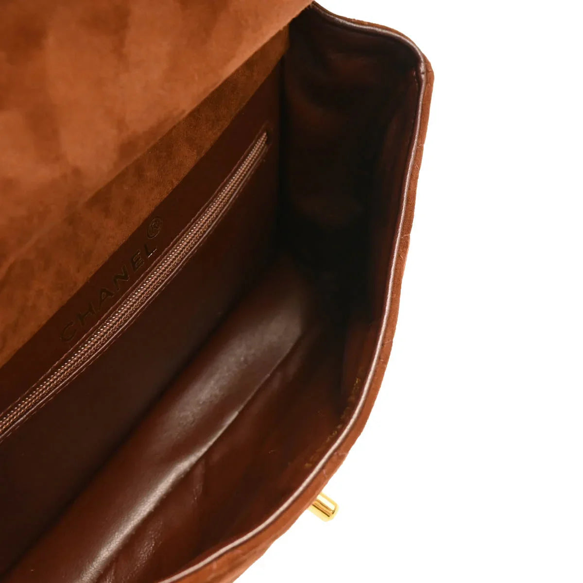 Chanel 1996-1997 Brown Suede Double Sided Classic Flap Shoulder Bag