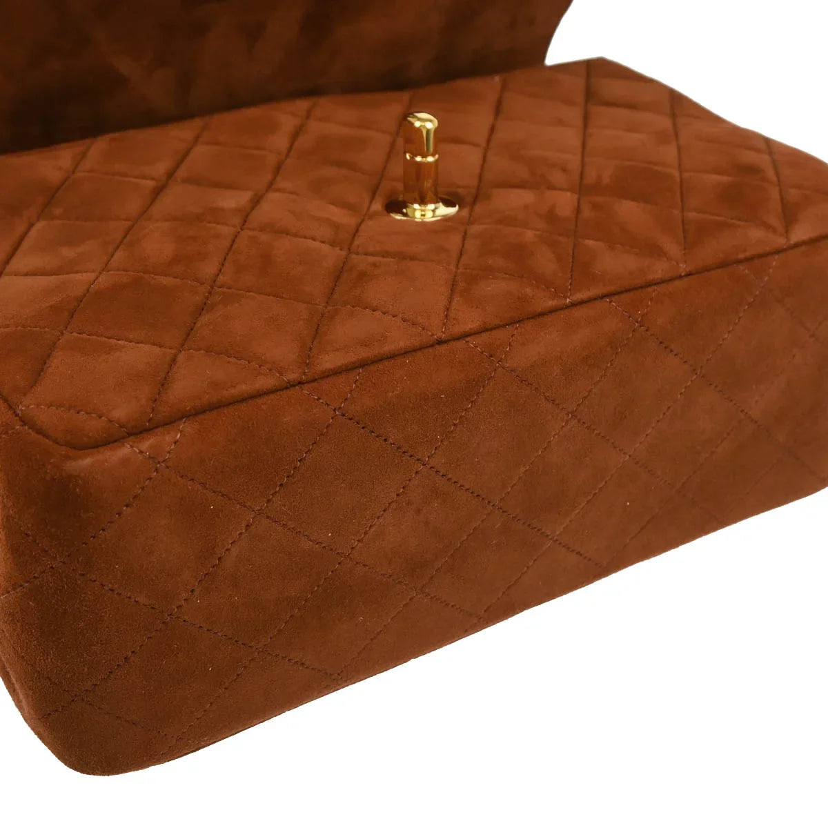 Chanel 1996-1997 Brown Suede Double Sided Classic Flap Shoulder Bag