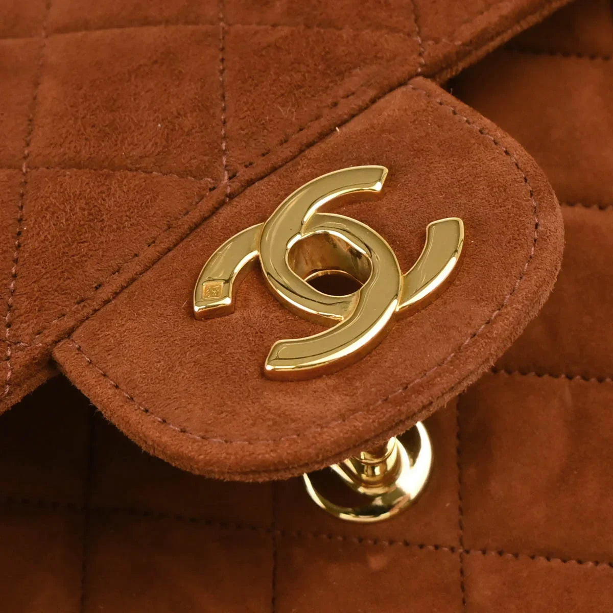 Chanel 1996-1997 Brown Suede Double Sided Classic Flap Shoulder Bag
