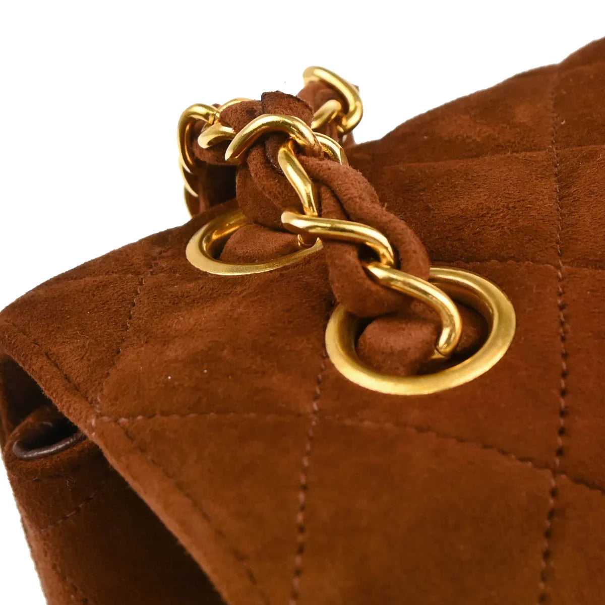 Chanel 1996-1997 Brown Suede Double Sided Classic Flap Shoulder Bag