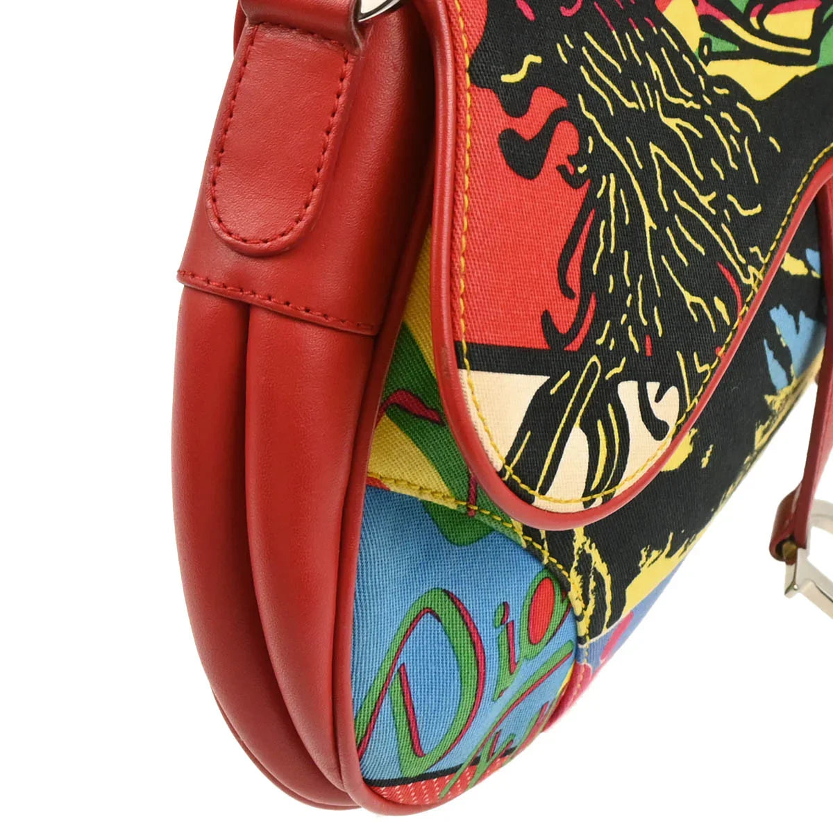 Christian Dior 2003 Red Dior Mania Saddle Handbag