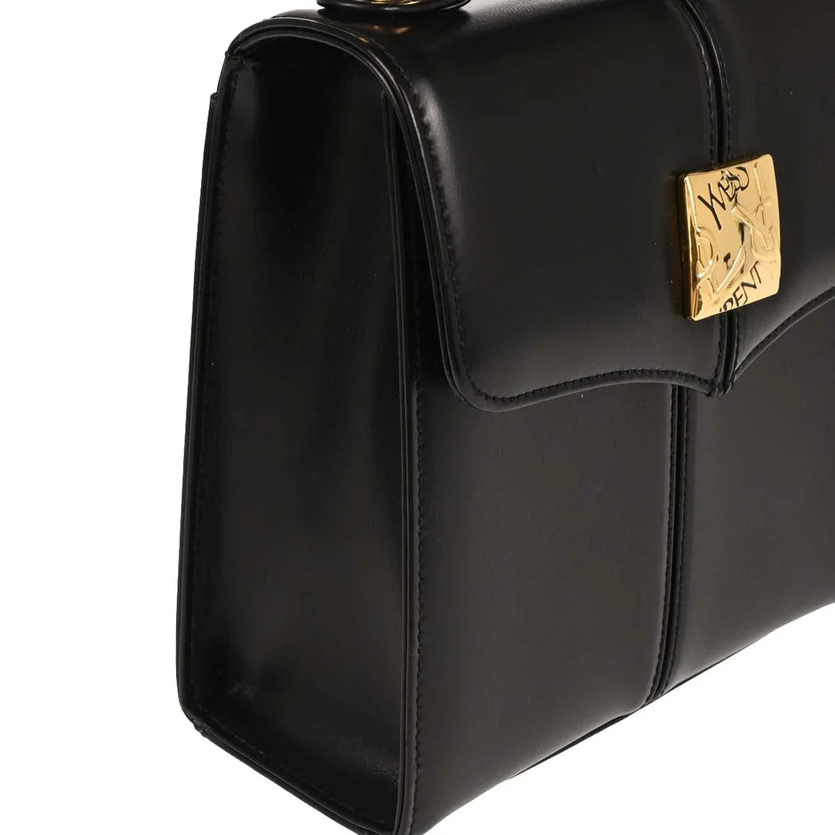 Yves Saint Laurent Black Leather 2way Shoulder Handbag