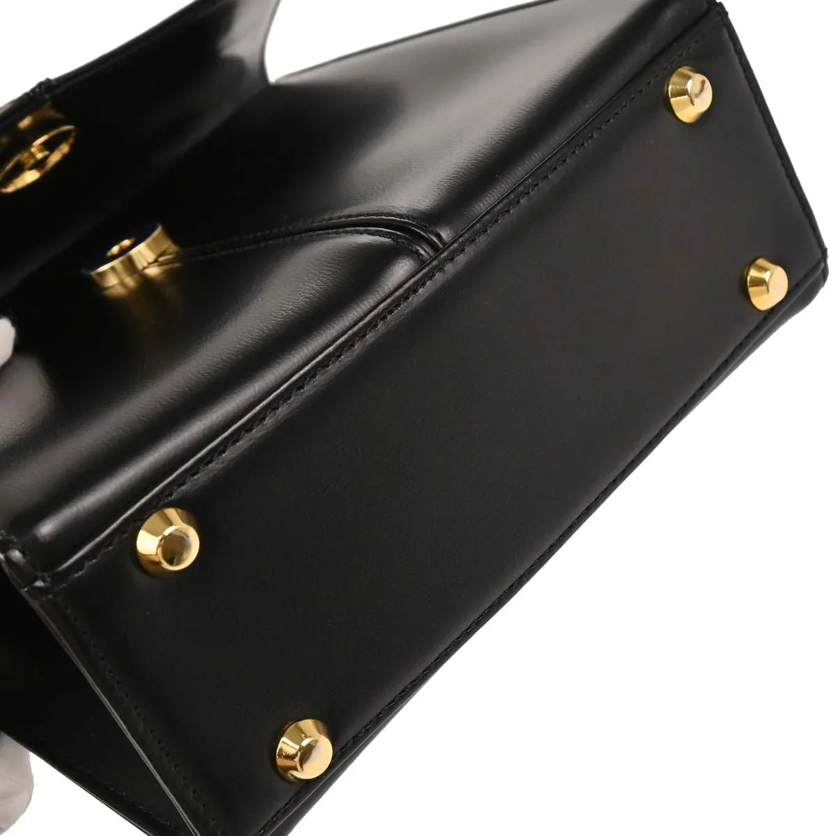Yves Saint Laurent Black Leather 2way Shoulder Handbag