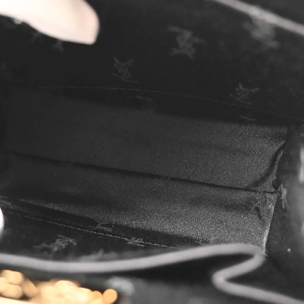 Yves Saint Laurent Black Leather 2way Shoulder Handbag