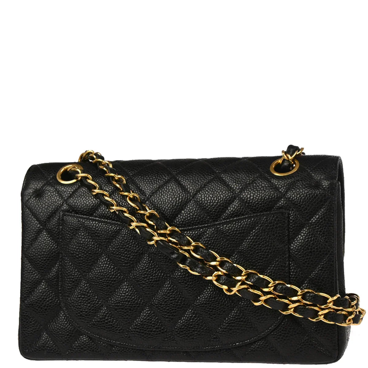 Chanel 2003-2004 Black Calfskin Small Classic Double Flap Shoulder Bag