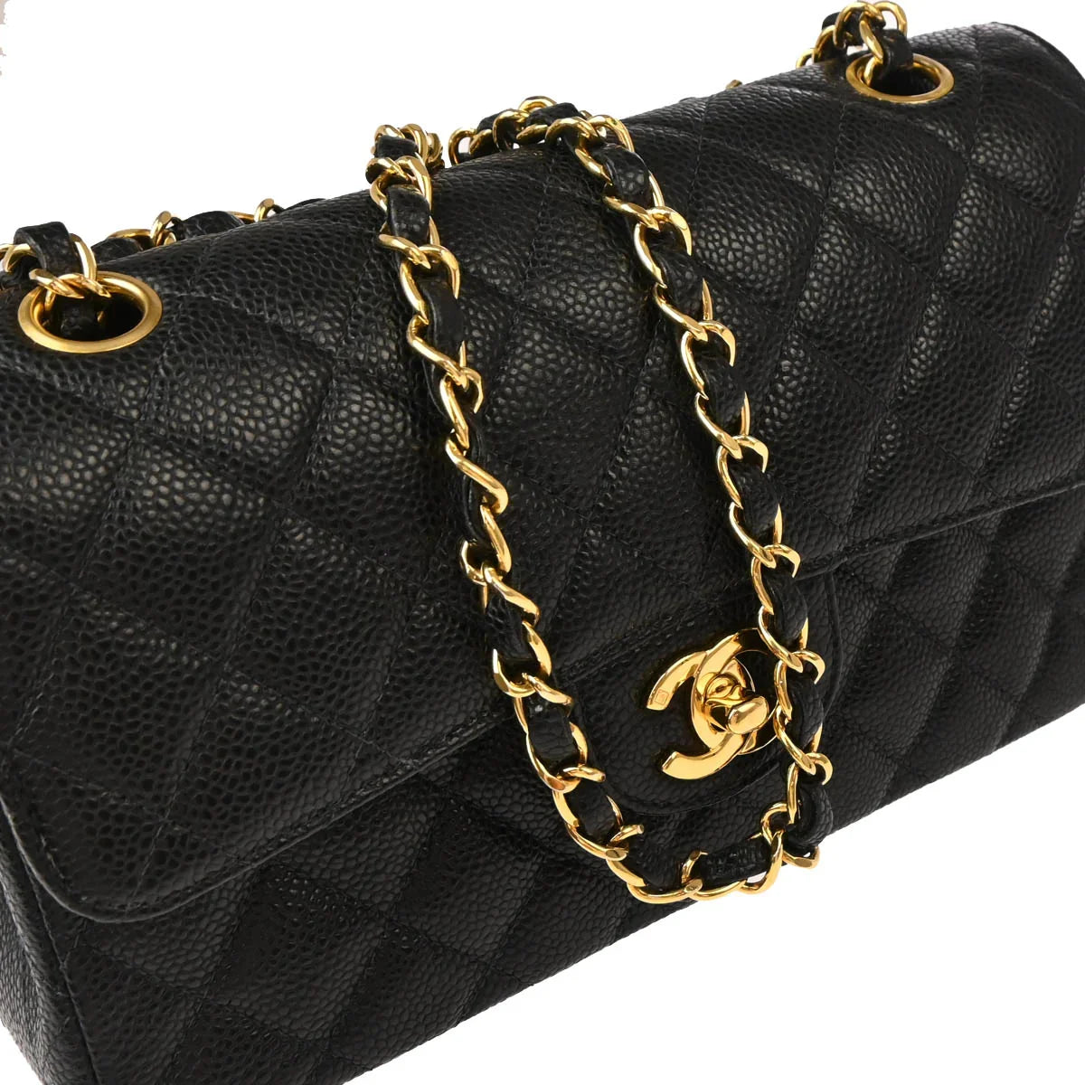 Chanel 2003-2004 Black Calfskin Small Classic Double Flap Shoulder Bag