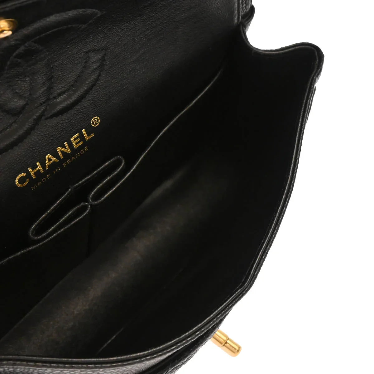 Chanel 2003-2004 Black Calfskin Small Classic Double Flap Shoulder Bag