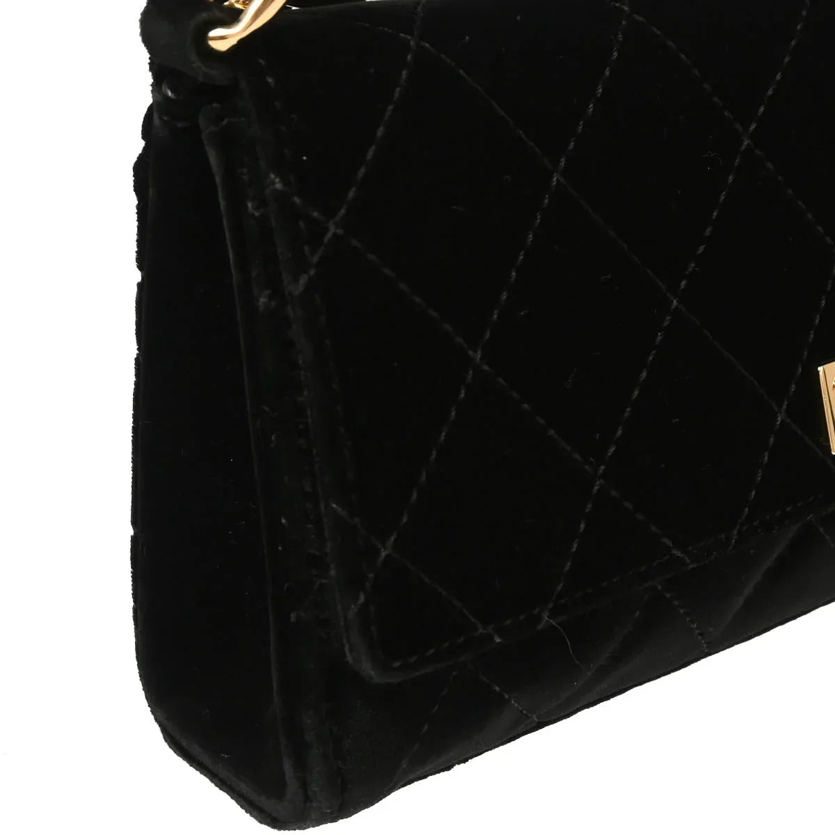 Chanel 2002-2003 Black Velvet Chain Handbag