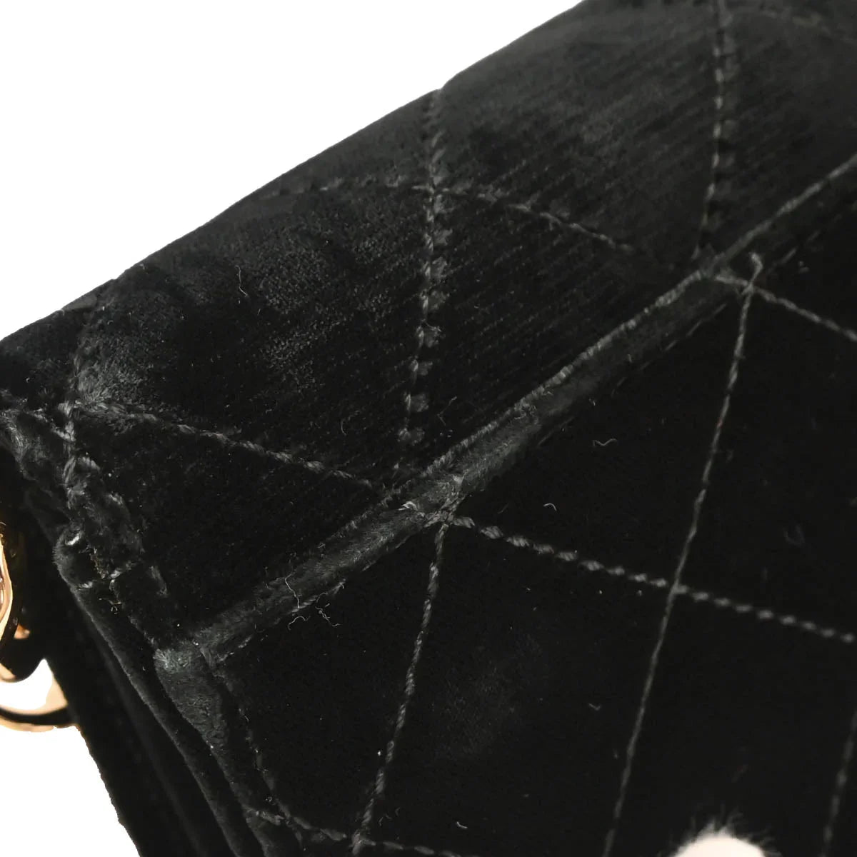 Chanel 2002-2003 Black Velvet Chain Handbag