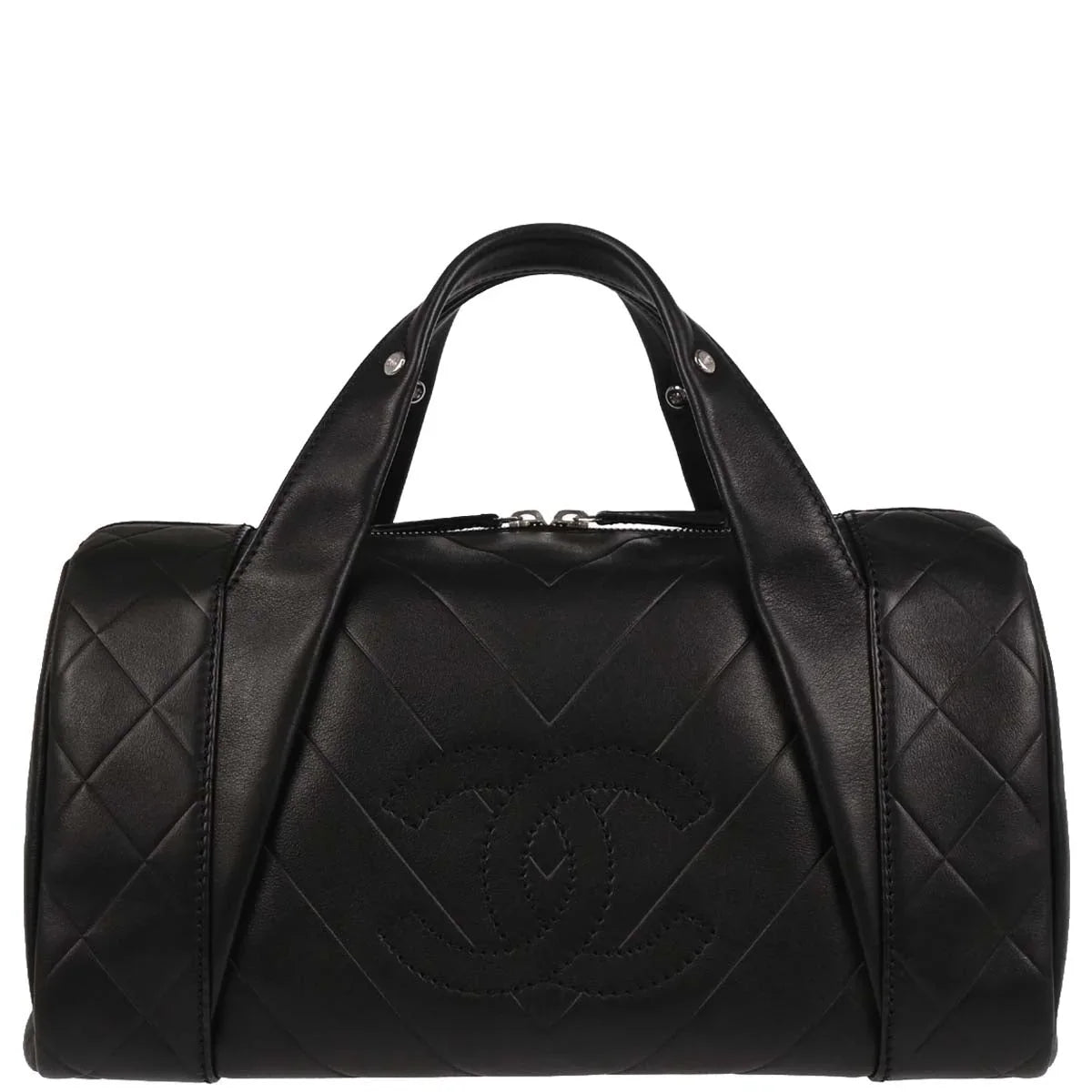 Chanel 2005-2006 Black Lambskin Chevron Handbag