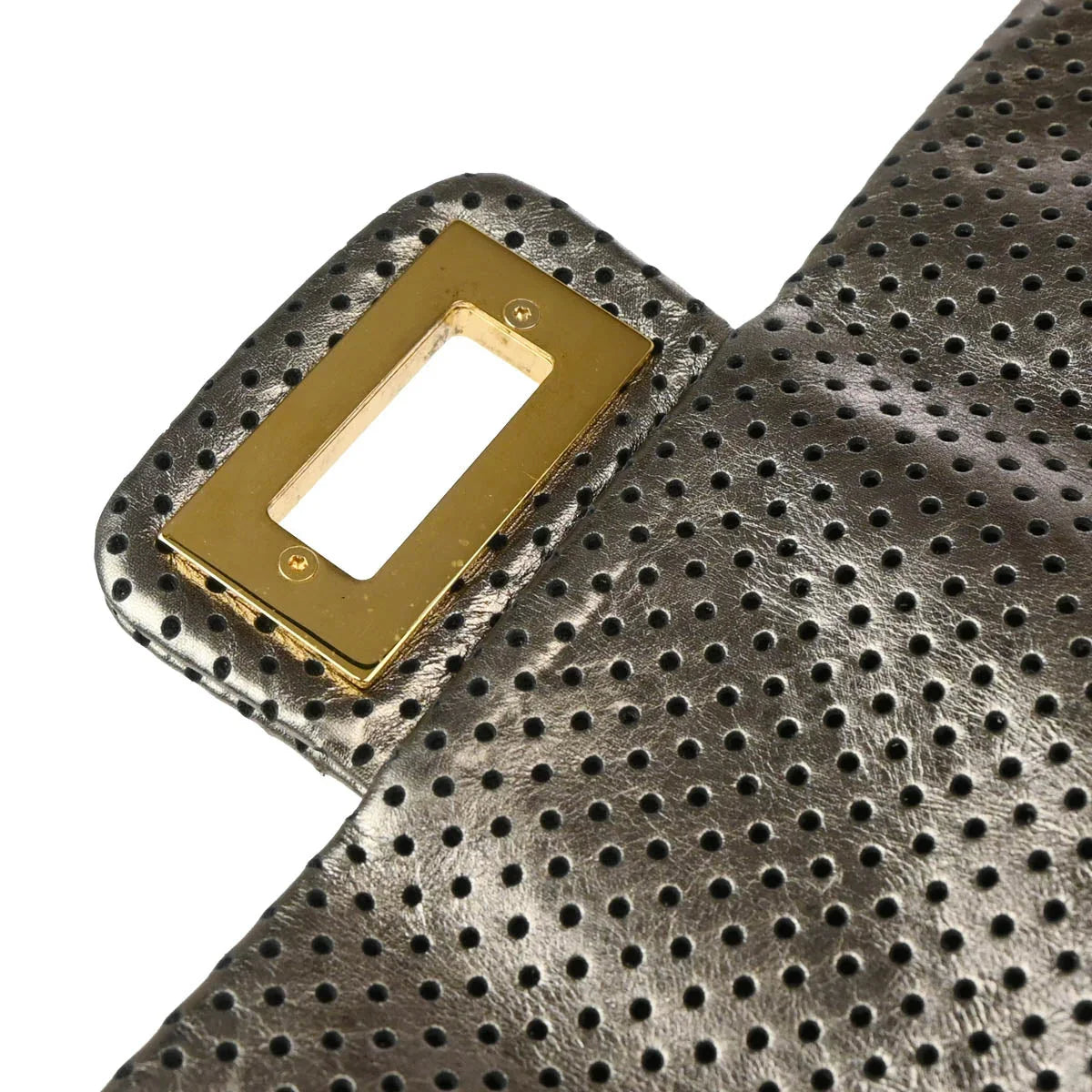 Chanel 2006-2008 Gold Perforated Mademoiselle Lock Single Flap Shoulder Bag