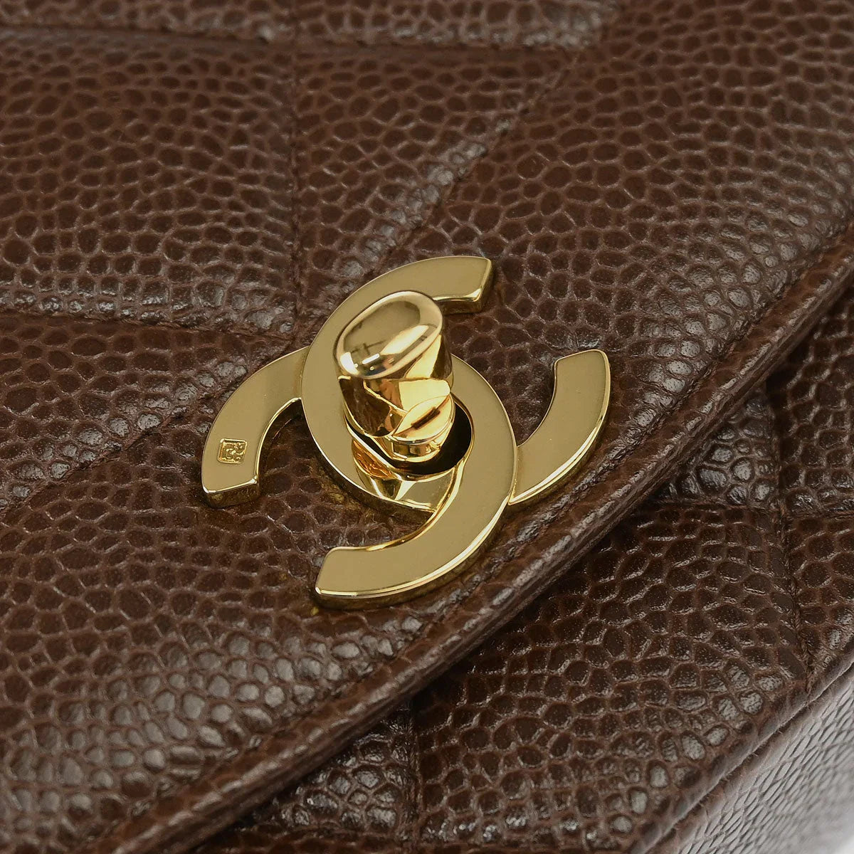 Chanel 1991-1994 Brown Caviar Small Diana Shoulder Bag