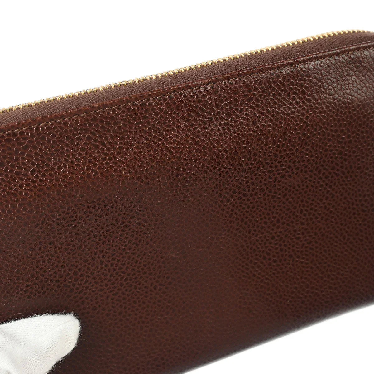 Chanel 1997-1999 Brown Caviar Wallet Purse