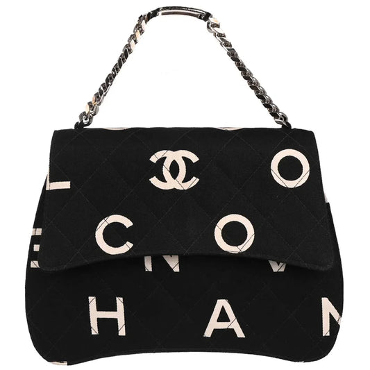 Chanel 1996-1997 Black Canvas Chain Handbag