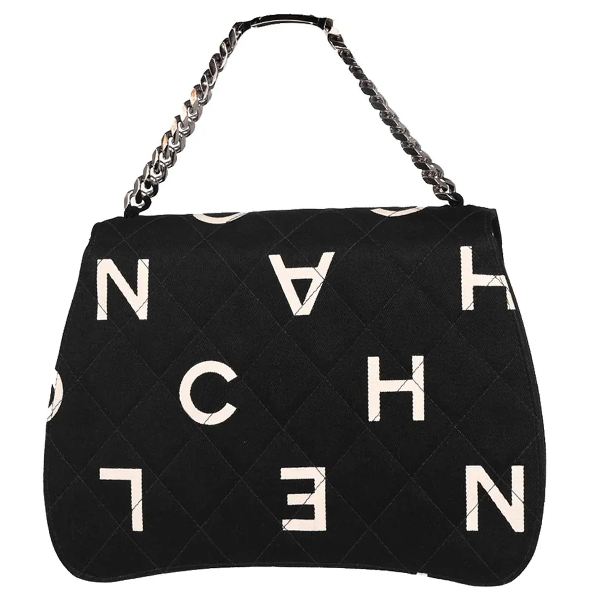 Chanel 1996-1997 Black Canvas Chain Handbag