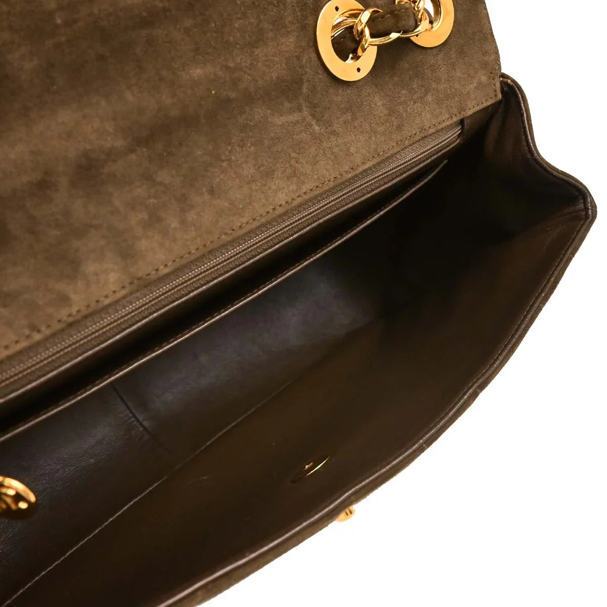 Chanel 1994-1996 Brown Suede Mademoiselle Jumbo Classic Flap Bag