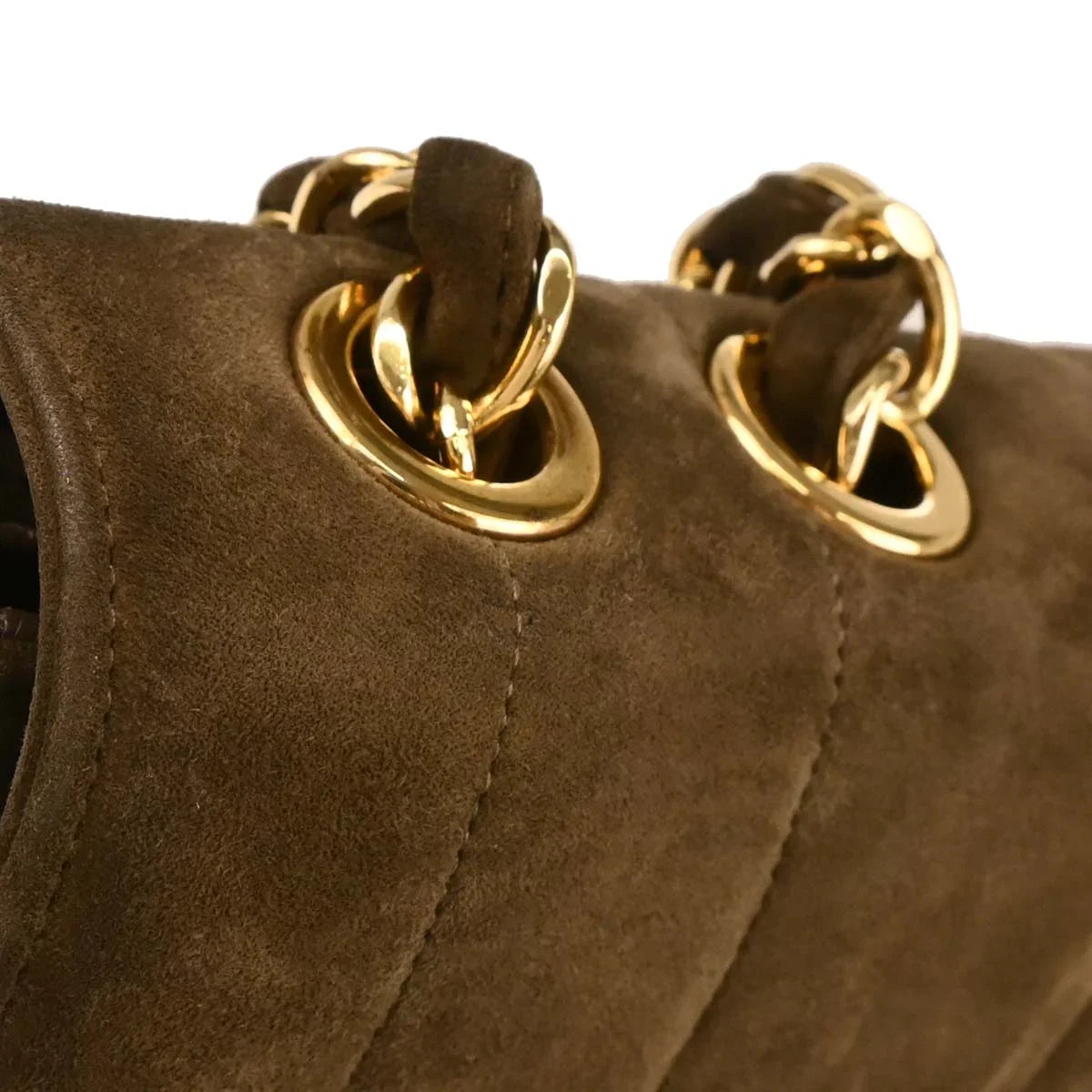 Chanel 1994-1996 Brown Suede Mademoiselle Jumbo Classic Flap Bag